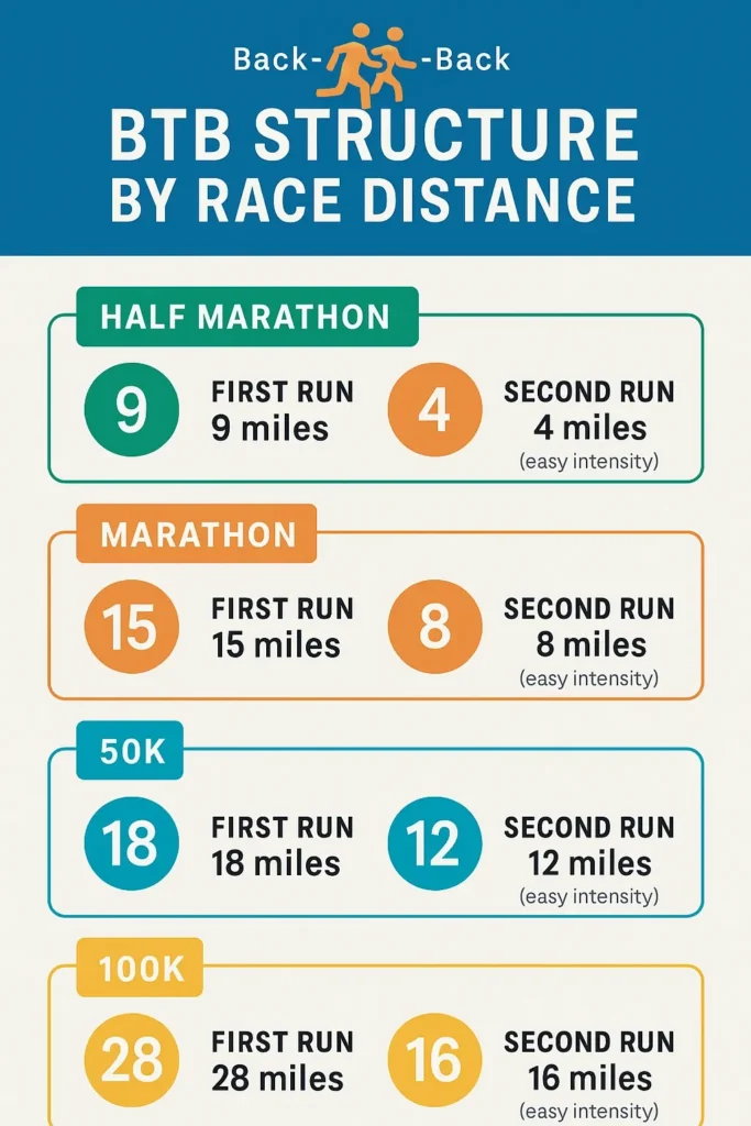 🥵 Back-to-Back Long Runs: The Ultimate Ultramarathon Training Tool 4 Back to Back Long Runs infographic Back-to-Back Long Runs,back-to-back long run schedule,how to train with back-to-back runs,100 miler training back-to-back runs,back-to-back weekend runs