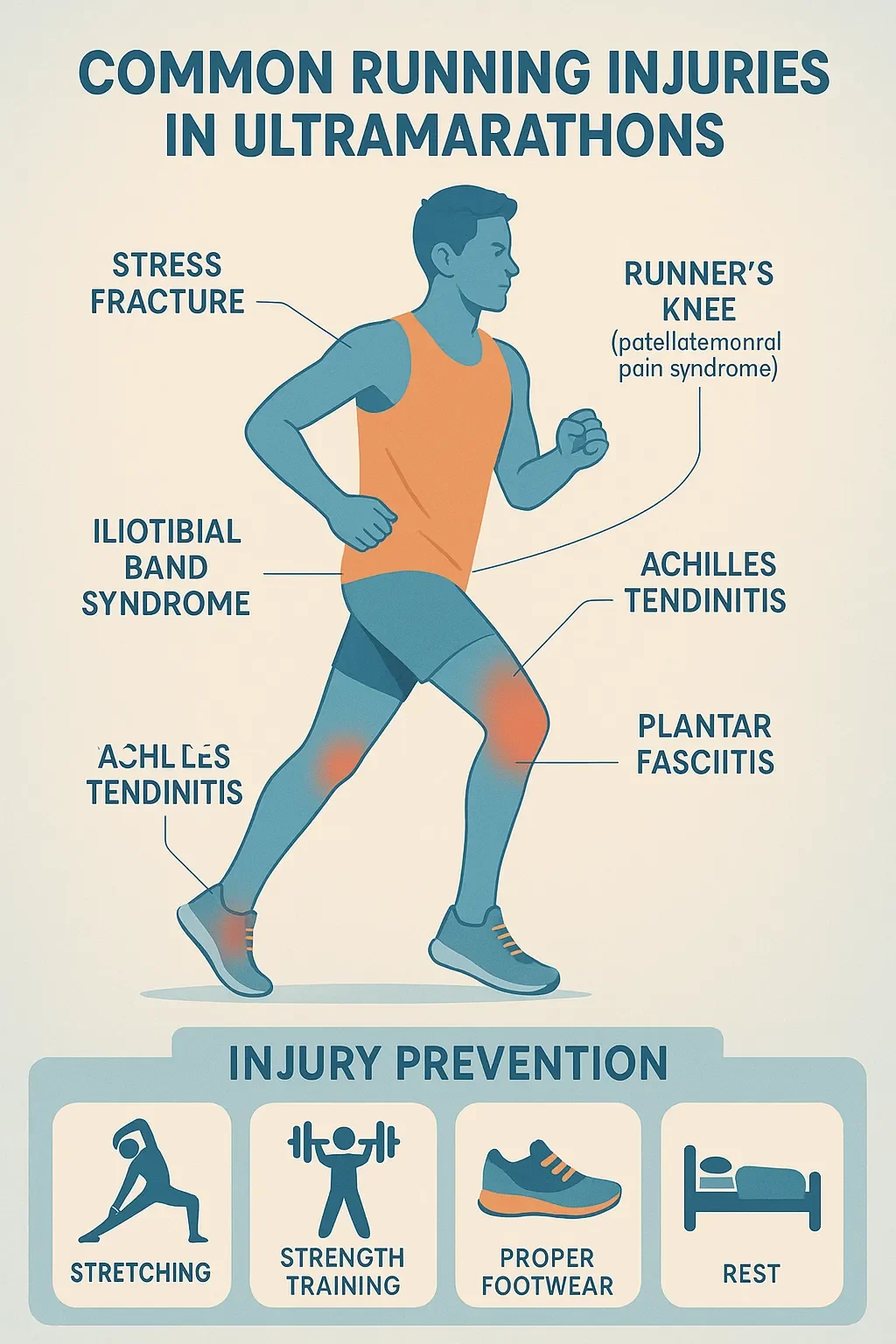How to prevent stress fractures in ultramarathons, common injuries in ultramarathons and how to avoid them, injury prevention strategies for long-distance runners, plantar fasciitis prevention tips for ultramarathon runners, recovery tips for ultramarathon injuries