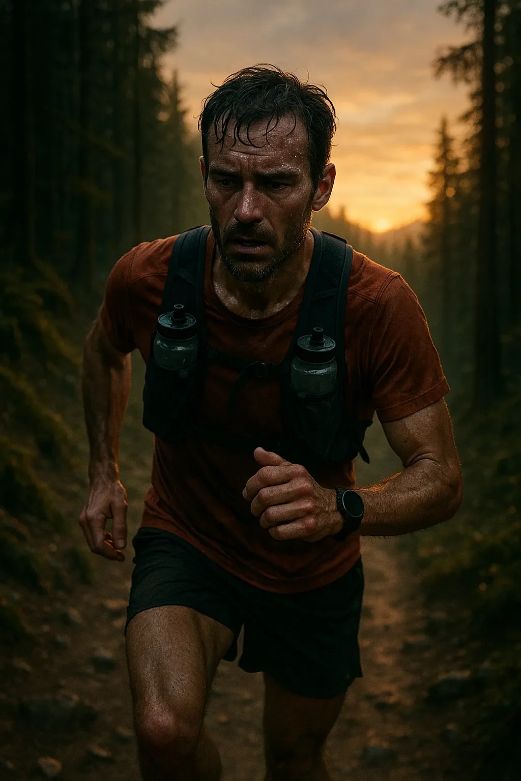 Trail runner on second day of back-to-back training run