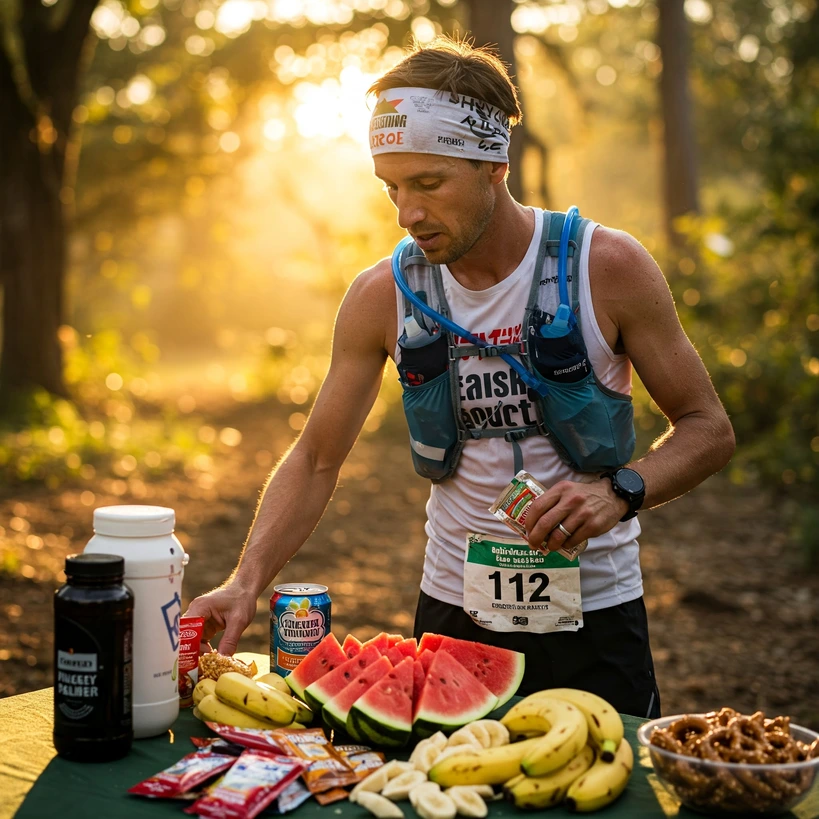ultra nutrition, ultramarathon fueling, 50k nutrition plan, 100 mile nutrition plan, race day nutrition, endurance fueling, hydration strategy, electrolytes for runners, avoiding bonking, ultra running food, energy gels, gut training, carb loading ultra