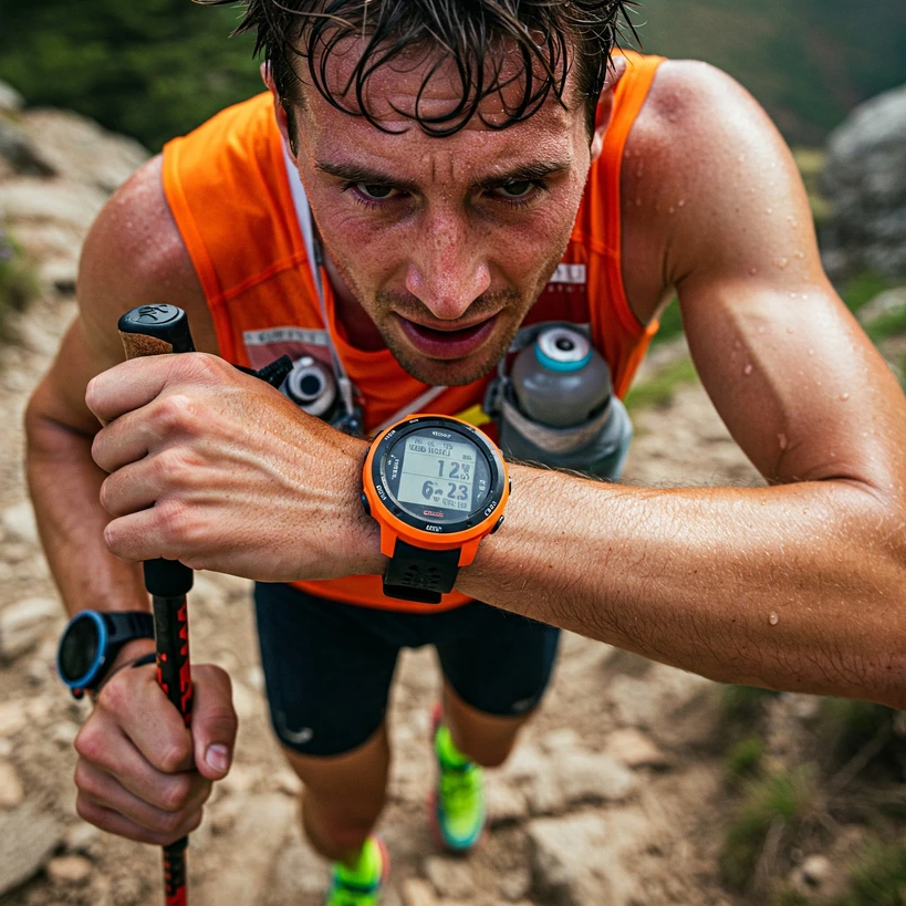 ultra-runner-monitoring-watch-trail