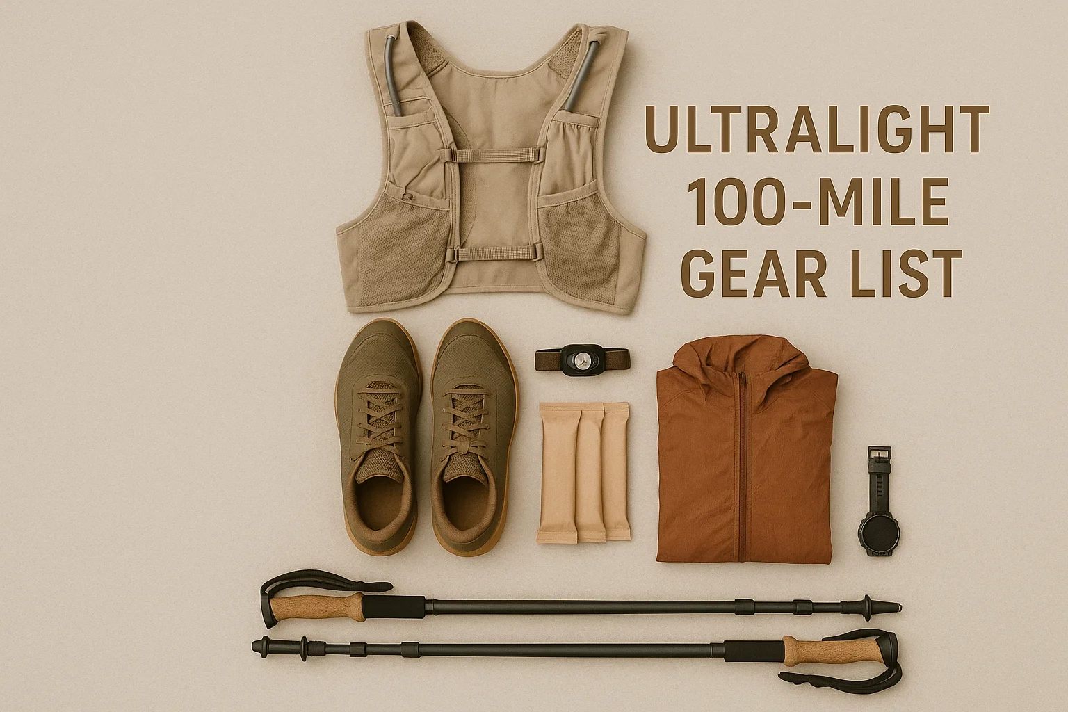 100 mile race gear list, what to pack for 100-mile ultramarathon, ultralight gear for trail ultra, mandatory gear 100mi race