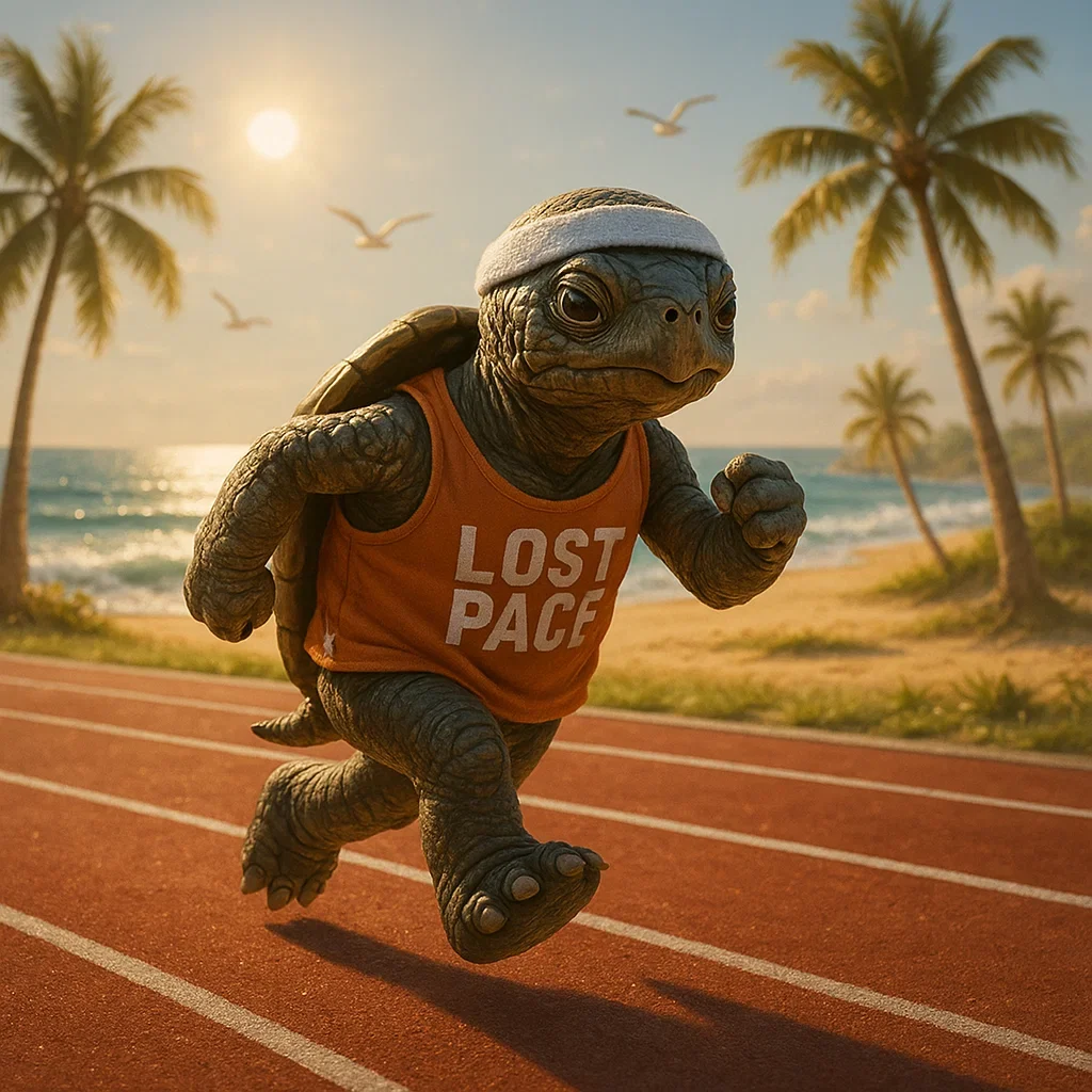🟢 Lost Pace – May 6 Journal 3 Turtles Run on Beach simple compose evening tempo run on tired legs,running when fatigued,late day tempo run,ultrarunner tempo workout,pushing through tired legs