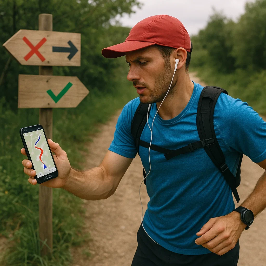 Understanding GPX Files for Ultramarathon Navigation 9 Runner avoiding wrong turns using GPX navigation
