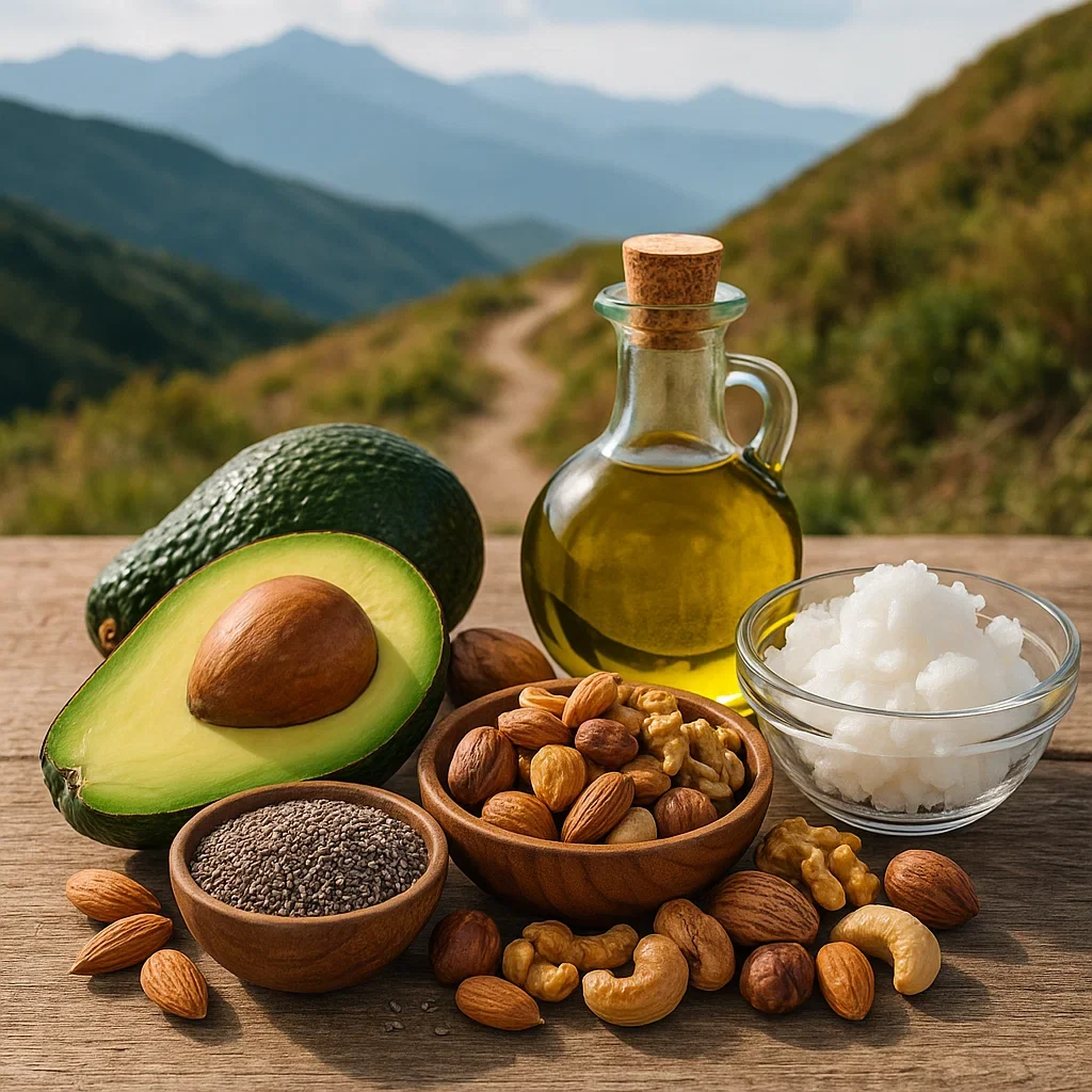 πββοΈ Which Ultramarathon Nutrition Strategy Is Right for You? | Choose the Best Fueling Method 4 Healthy fats for ultramarathon runners, including avocados, nuts, chia seeds, and olive oil.