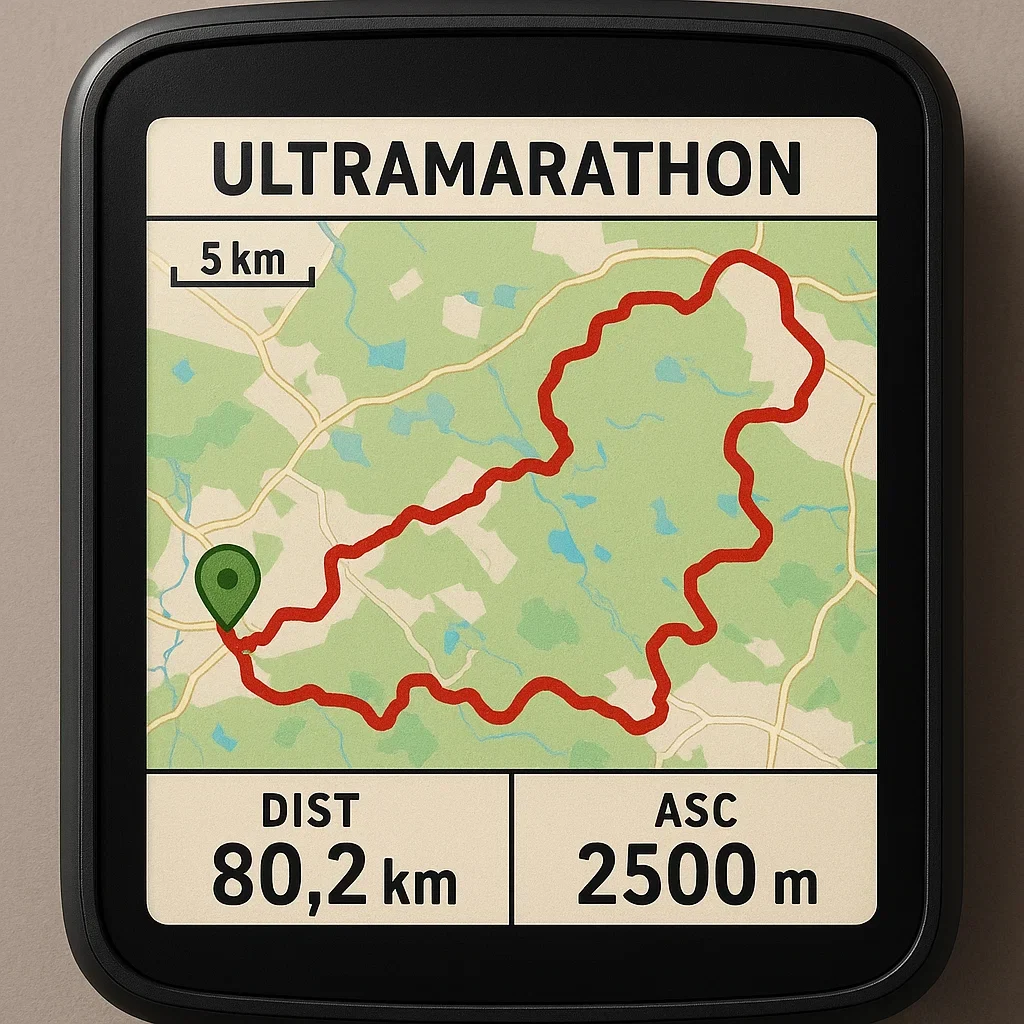 Understanding GPX Files for Ultramarathon Navigation 8 GPX route map displayed on a GPS device for an ultramarathon