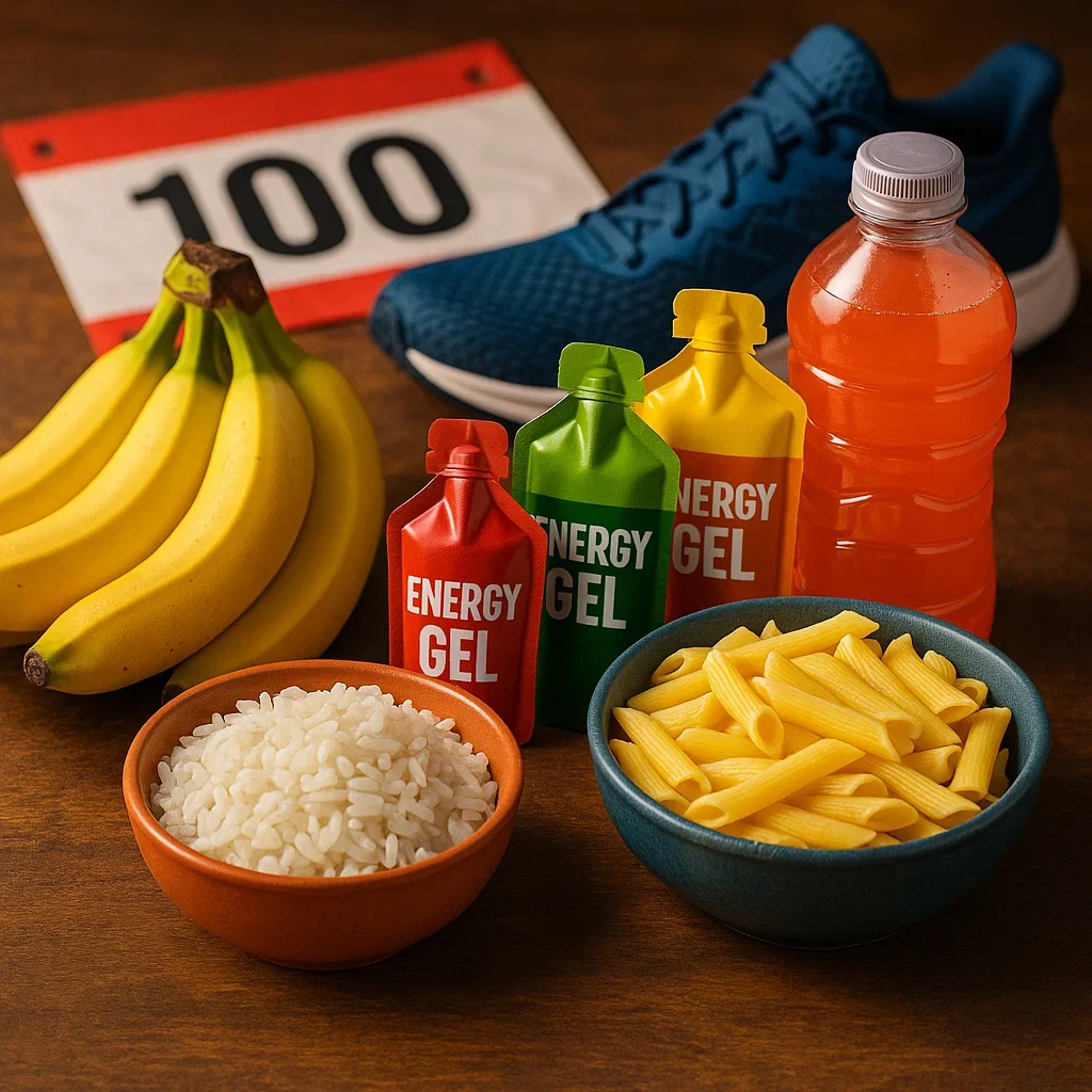 πββοΈ Which Ultramarathon Nutrition Strategy Is Right for You? | Choose the Best Fueling Method 3 High-carb foods for ultramarathon runners, including bananas, energy gels, pasta, and sports drinks.