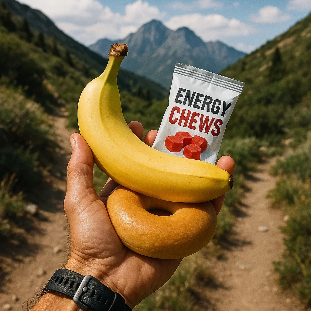 πββοΈ 2025 Ultramarathon Nutrition Strategies: Carb Loading vs Fat Adaptation 3 High-carb foods for ultramarathon nutrition: banana, bagel, and energy chews.