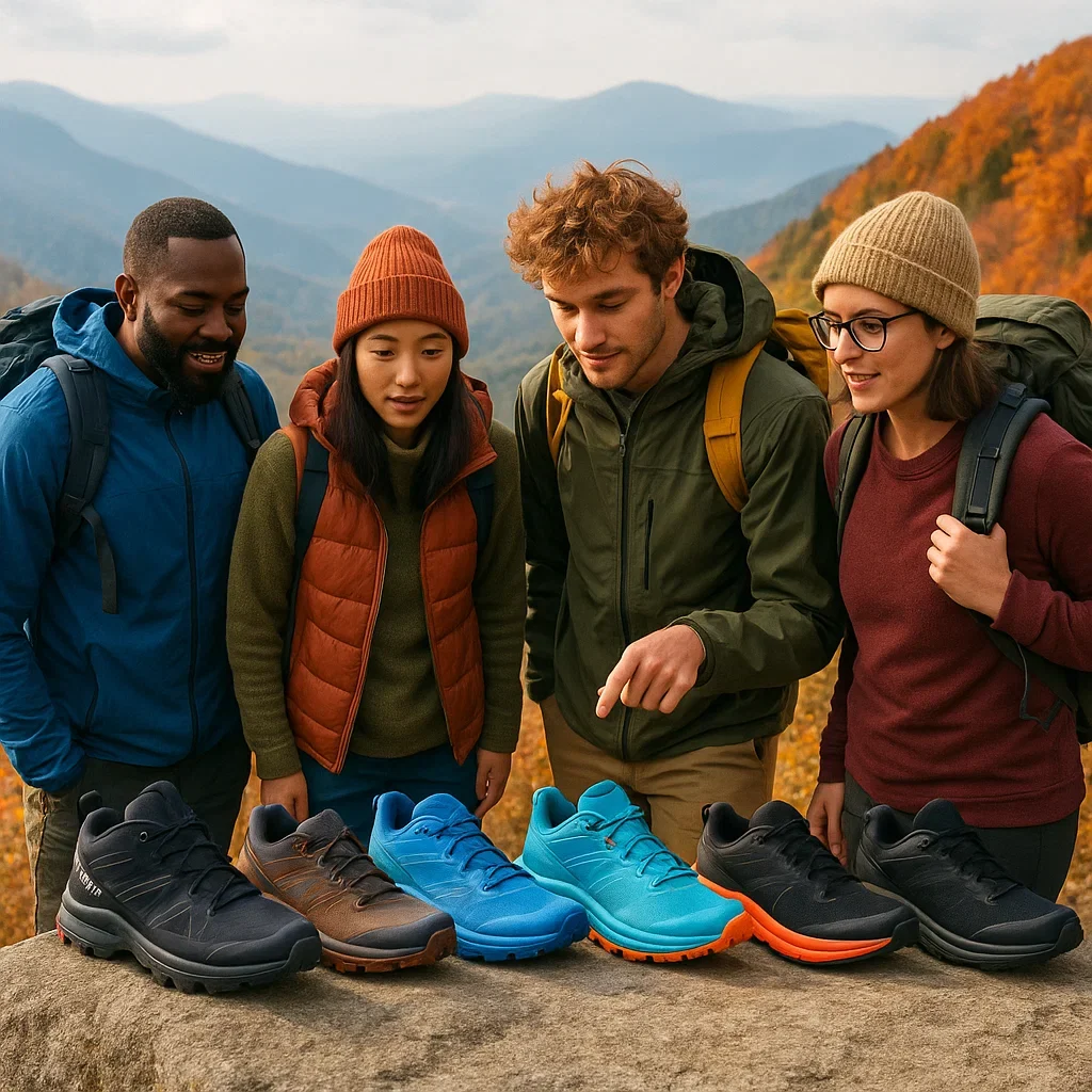 How to Choose the Right Trail Running Shoes for Long Hikes – Expert Guide 2 A close up of two pairs of trail running shoes on a rugged forest trail one pair brightly colored with thick cushioning 1 how to choose trail running shoes for long hikes,best trail running shoes for hiking,hiking shoe fit guide,trail shoe selection tips,long hike footwear advice