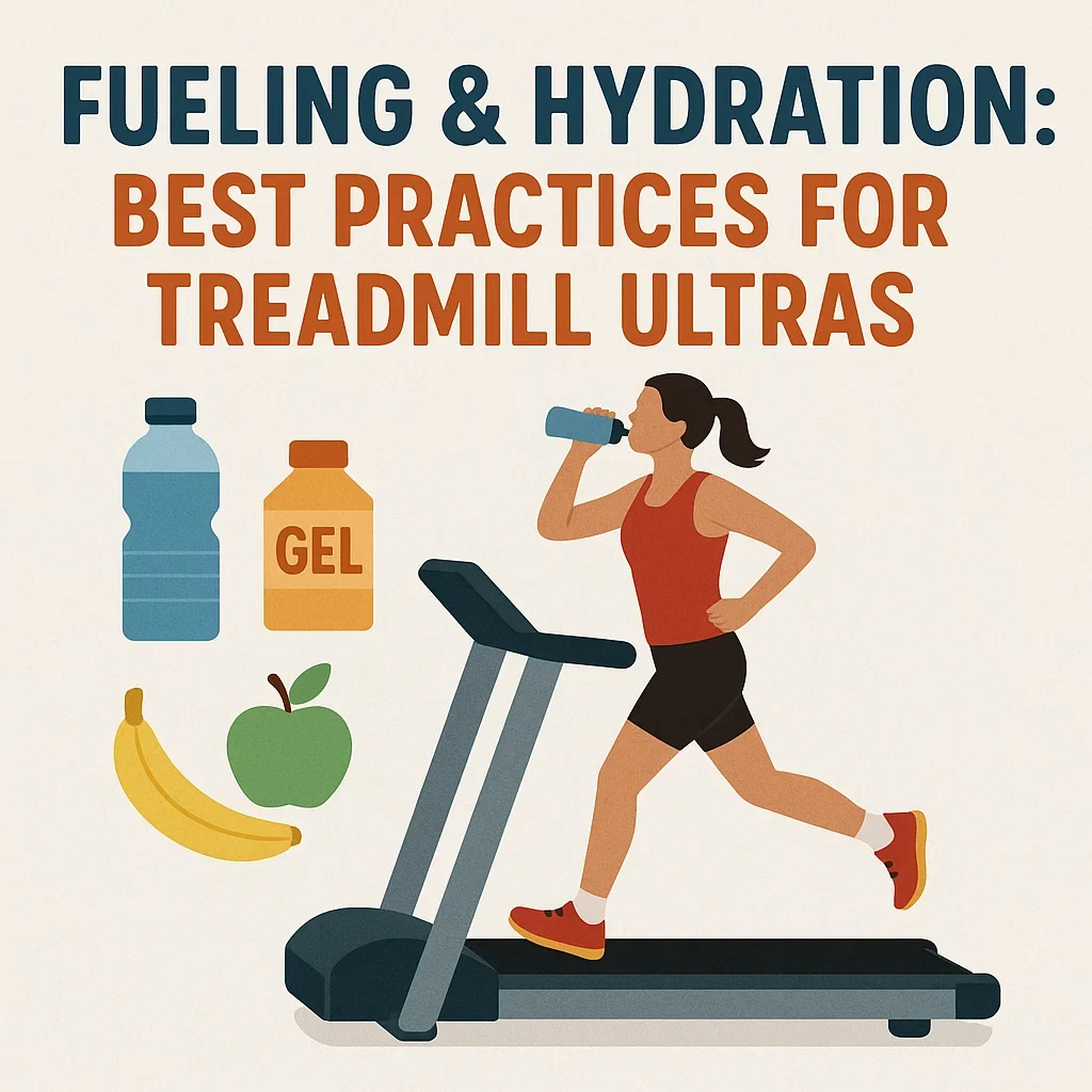 🥤 Fueling & Hydration: Best Practices for Treadmill Ultras - What, when, and how to eat/drink indoors - Practical setup (bottles, gels, nutrition table)