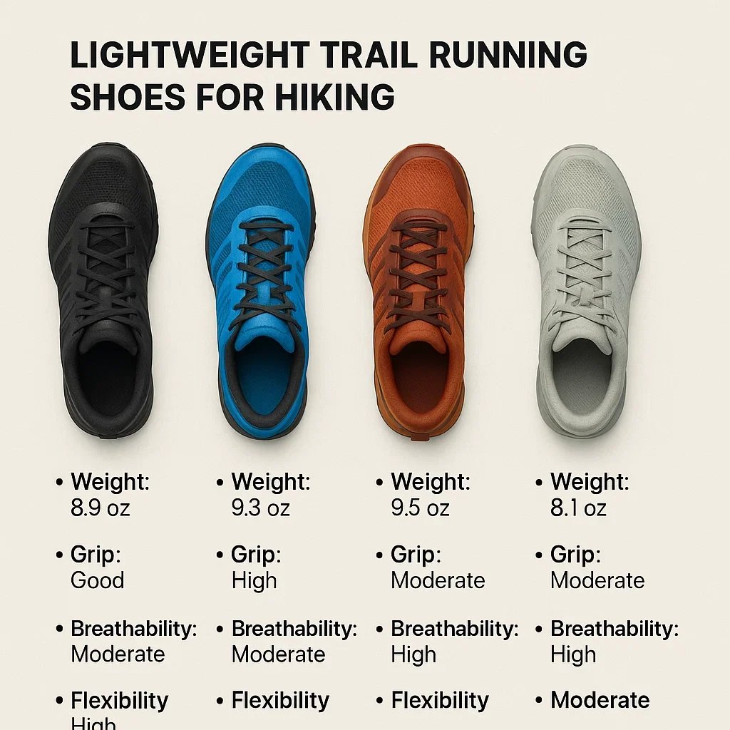 Lightweight Trail Running Shoes for Hiking Benefits, Reviews & 2025 Top Picks 🪶 4 Side by side comparison of 4 lightweight trail running shoes for hiking top down view on neutral background lightweight trail running shoes for hiking,best lightweight hiking shoes,ultralight trail shoes,benefits of lightweight hiking shoes,hiking shoe reviews