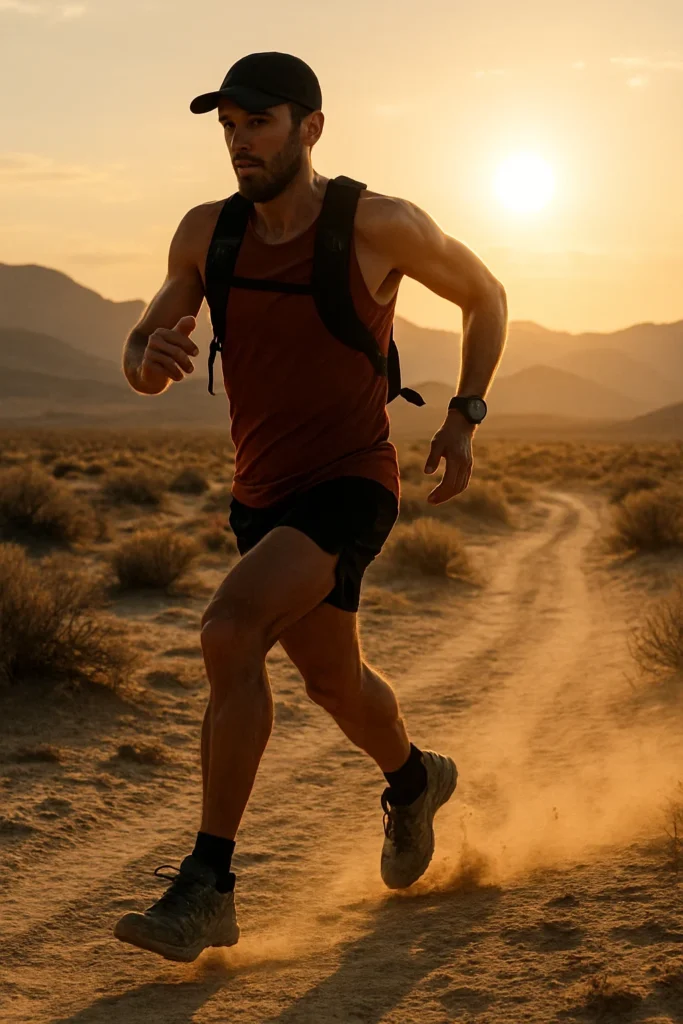 Best Trail Running Shoes for Hiking: 2025 Expert Guide for Hikers & Runners 5 Trail runner hiking in a desert trail with dust and golden light.