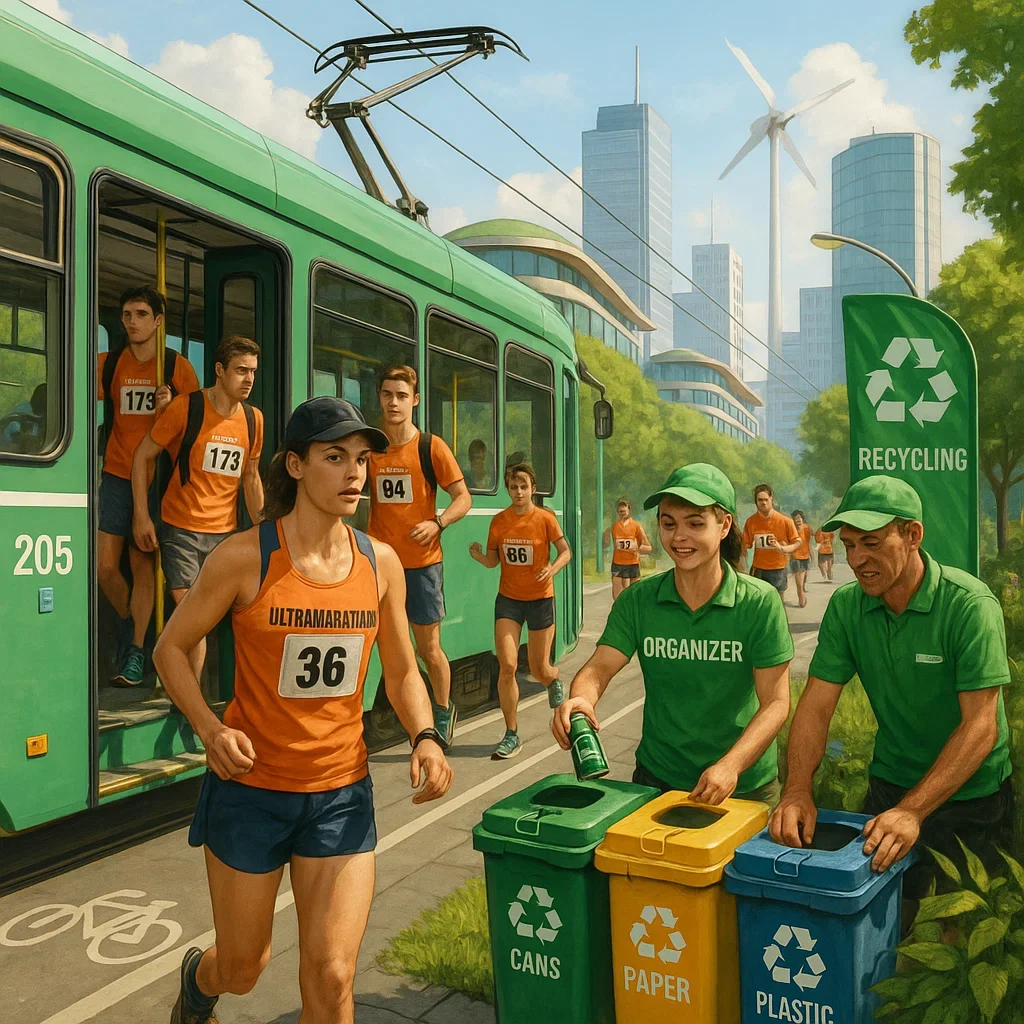 How Ultramarathons Are Becoming More Sustainable in 2025 3 Local sustainable ultramarathon with public transport and recycling stations, 2025.